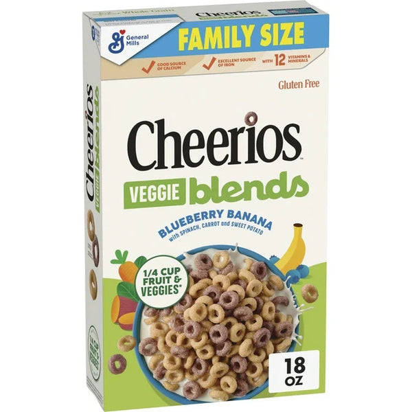 Veggie Blends Breakfast Cereal, Blueberry Banana Flavored, Family Size, 2 pack, 18 oz per pack, plus 3 My Outlet Mall Resealable Storage Pouches