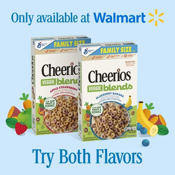 Veggie Blends Breakfast Cereal, Blueberry Banana Flavored, Family Size, 2 pack, 18 oz per pack, plus 3 My Outlet Mall Resealable Storage Pouches