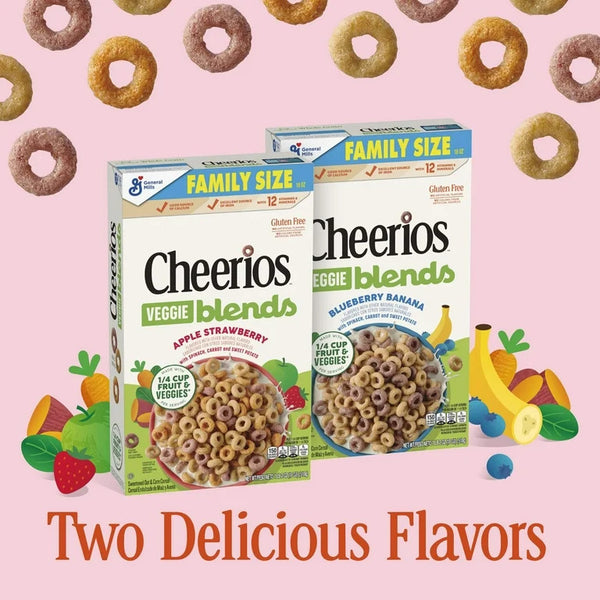 Veggie Blends Breakfast Cereal, Blueberry Banana Flavored, Family Size, 2 pack, 18 oz per pack, plus 3 My Outlet Mall Resealable Storage Pouches