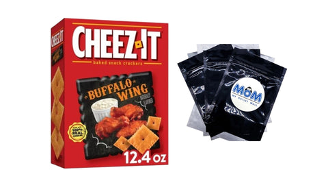 Buffalo Wing Cheese Crackers, 1 pack, 12.4 oz, plus 3 My Outlet Mall Resealable Storage Pouches