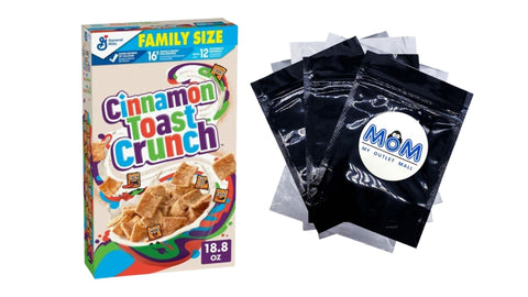 Breakfast Cereal, Crispy Cinnamon Cereal, Family Size, 1 pack, 18.8 oz, plus 3 My Outlet Mall Resealable Storage Pouches