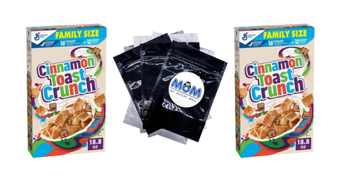 Breakfast Cereal, Crispy Cinnamon Cereal, Family Size, 2 pack, 18.8 oz per pack, plus 3 My Outlet Mall Resealable Storage Pouches