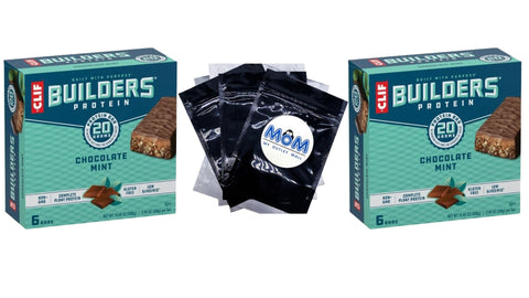 Chocolate Mint Flavor, Protein Bars, Gluten-Free Non-GMO, Low Glycemic, 20g Protein, 2 pack, 14.40 oz 6 count, plus 3 My Outlet Mall Resealable Storage Pouches