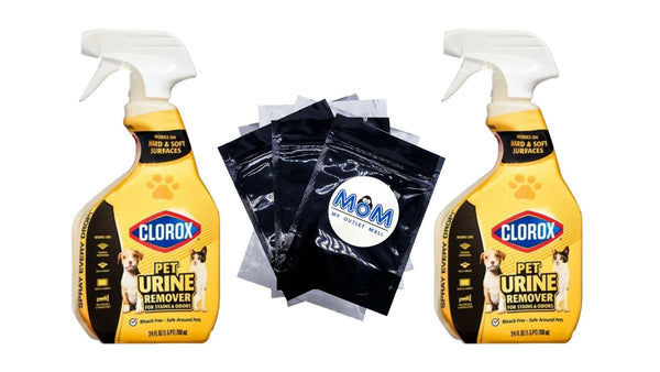 Pet Carpet Stain Remover for Urine Stains and Odors, 2 pack, 24fl oz per pack, plus 3 My Outlet Mall Resealable Storage Pouches
