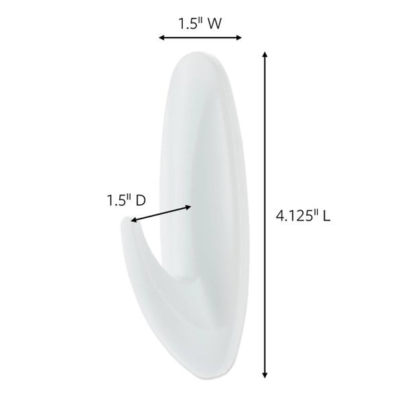 Large Designer Hooks, White, Hang Decoration Damage-free,  3 pack, 4 wall hooks per pack, Command, plus 3 My Outlet Mall Resealable Storage Pouches