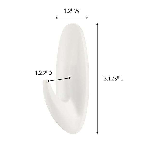 Medium Designer Hooks, White, Hang Decoration Damage-free,  3 pack, 8 wall hooks per pack, Command, plus 3 My Outlet Mall Resealable Storage Pouches
