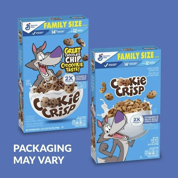 Breakfast Cereal Chocolate Chip Cookie Taste Family Size, 2 Packs, 18.3 oz per pack, plus 3 My Outlet Mall Resealable Storage Pouches