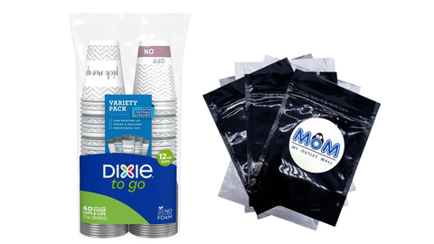 Disposable Paper Cups, 1 pack, 12oz, 40 count, Dixie, plus 3 My Outlet Mall Resealable Storage Pouches