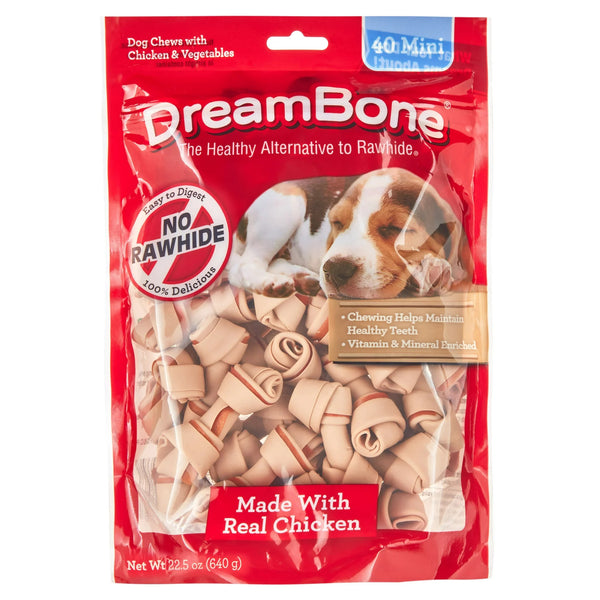 Chicken Flavored Rawhide-Free Dog Chews, Mini - 2 packs - 22.5 oz - plus 3 My Outlet Mall Resealable Storage Pouches