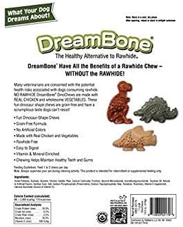 Dino Chews, Grain-Free, Rawhide-Free Dog Chews, Large, 2 pack, 14.8 oz (7 Count) per pack, plus 3 My Outlet Mall Resealable Storage Pouches