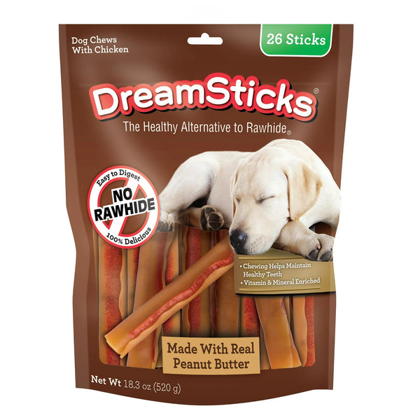 DreamSticks with Real Chicken, Rawhide-Free Dog Chews - 2 packs - 18.3 oz - plus 3 My Outlet Mall Resealable Storage Pouches