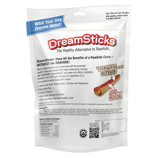 DreamSticks with Real Chicken, Rawhide-Free Dog Chews - 2 packs - 18.3 oz - plus 3 My Outlet Mall Resealable Storage Pouches
