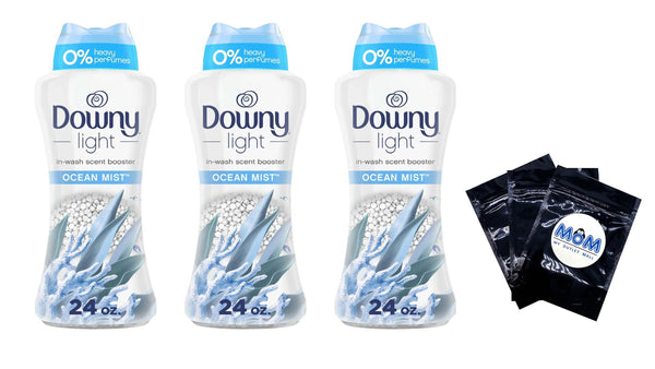 Light Laundry Scent Booster Beads with No Heavy Perfumes Ocean Mist Scent - 3 packs - 24 oz- plus 3 My Outlet Mall Resealable Storage Pouches
