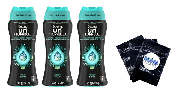 Unstopables Laundry Scent Booster Beads, Fresh Scent -3 packs - 12.2 oz per pack - plus 3 My Outlet Mall Resealable Storage Pouches