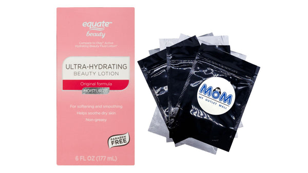 Ultra-Hydrating Beauty Lotion Softening and Smoothing for Dry Skin, 1 pack, 6fl oz, plus 3 My Outlet Mall Resealable Storage Pouches