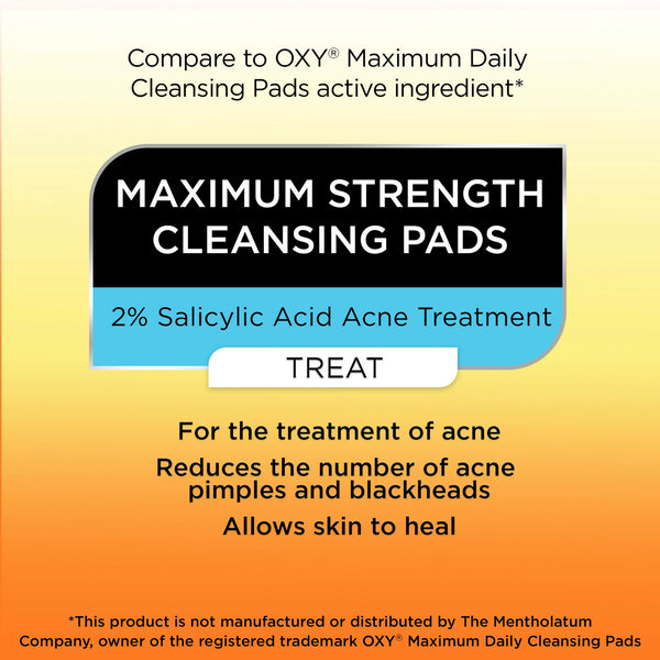 Acne Pads, 1 pack, 90 count, plus 3 My Outlet Mall Resealable Storage Pouches