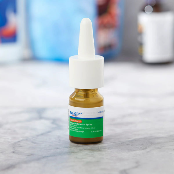 Allergy Relief 24-Hour Non-Drowsy Budesonide Nasal Spray 32mcg, 120 sprays, 1 pack, 0.285fl oz, plus 3 My Outlet Mall Resealable Storage Pouches