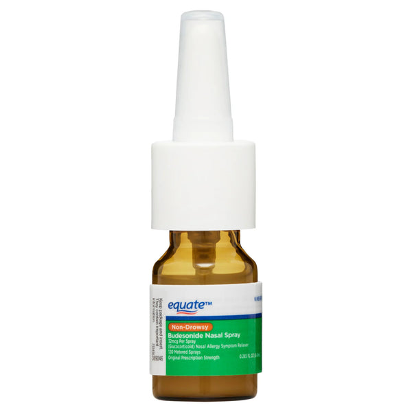 Allergy Relief 24-Hour Non-Drowsy Budesonide Nasal Spray 32mcg, 120 sprays, 1 pack, 0.285fl oz, plus 3 My Outlet Mall Resealable Storage Pouches