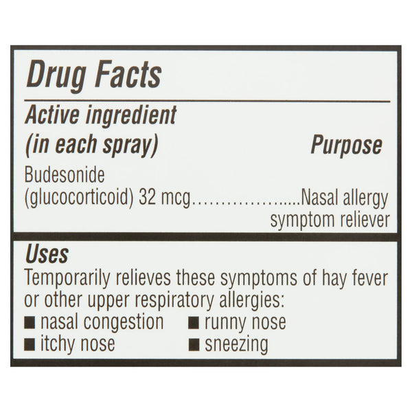 Allergy Relief 24-Hour Non-Drowsy Budesonide Nasal Spray 32mcg, 120 sprays, 1 pack, 0.285fl oz, plus 3 My Outlet Mall Resealable Storage Pouches