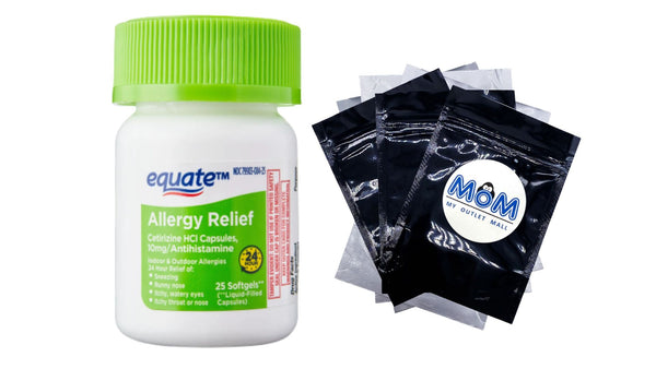 Allergy Relief Cetirizine HCl Softgels - 1 pack - 25 count - plus 3 My Outlet Mall Resealable Storage Pouches