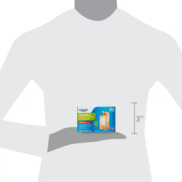 Antibacterial Flexible Fabric Bandages - 1 pack - 100 count - plus 3 My Outlet Mall Resealable Storage Pouches