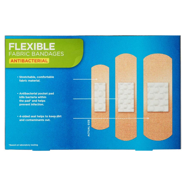 Antibacterial Flexible Fabric Bandages - 1 pack - 100 count - plus 3 My Outlet Mall Resealable Storage Pouches