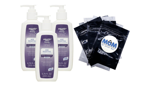 Age Resisting Classic Cleanser, 3 pack, 6.78fl oz per pack, plus 3 My Outlet Mall Resealable Storage Pouches