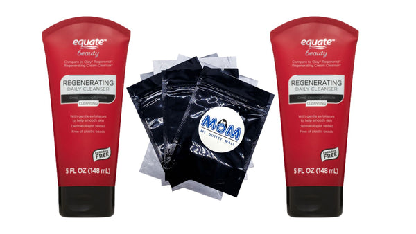 Cleansing Deep Cleaning Formula Regenerating Daily Cleanser Tube, 2 pack, 5fl oz per pack, plus 3 My Outlet Mall Resealable Storage Pouches