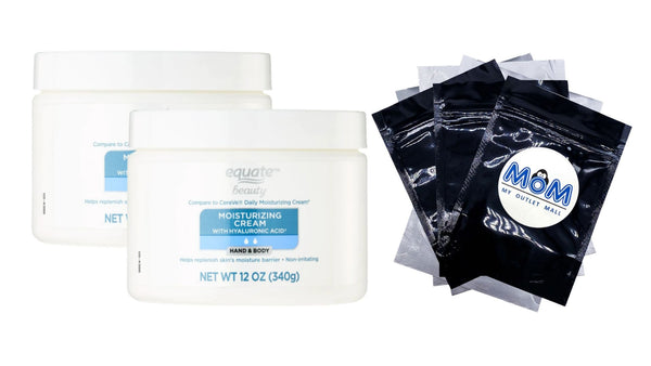 Cream Facial Moisturizing with Hyaluronic Acid, 2 pack, 12 oz per pack, plus 3 My Outlet Mall Resealable Storage Pouches