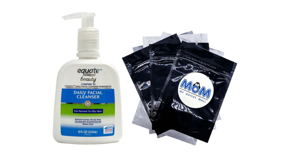Daily Facial Cleanser for Normal to Oily Skin, 1 pack, 8fl oz, plus 3 My Outlet Mall Resealable Storage Pouches