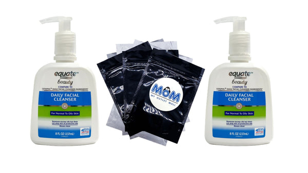 Daily Facial Cleanser for Normal to Oily Skin, 2 pack, 8fl oz per pack, plus 3 My Outlet Mall Resealable Storage Pouches