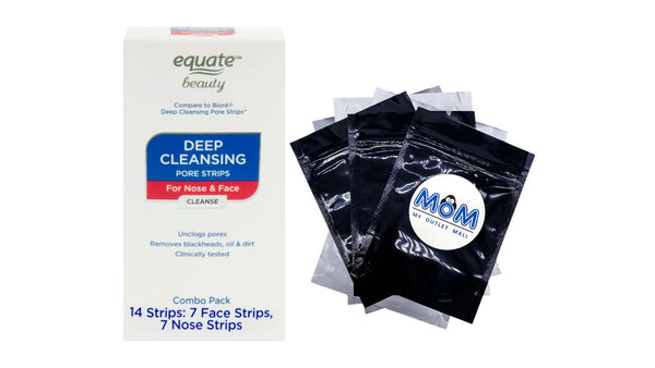 Deep Cleansing Pore Strips for Nose & Face Combo Pack, 1 pack, 14 count, plus 3 My Outlet Mall Resealable Storage Pouches