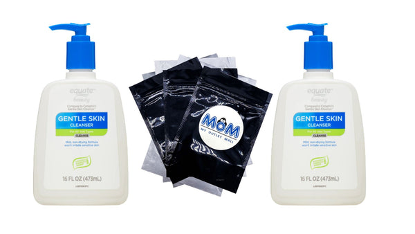 Gentle Skin Cleanser, 2 pack, 16fl oz per pack, plus 3 My Outlet Mall Resealable Storage Pouches