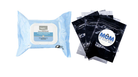 Makeup Remover Cleansing Towelettes, 1 pack, 40 Towelettes, plus 3 My Outlet Mall Resealable Storage Pouches