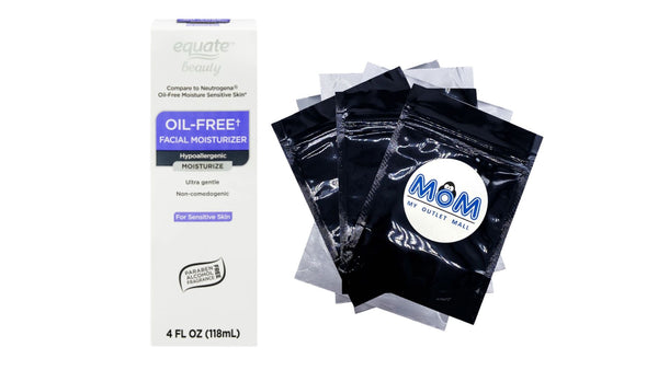 Oil-Free Facial Moisturizer for Sensitive Skin, 1 pack, 4fl oz, plus 3 My Outlet Mall Resealable Storage Pouches