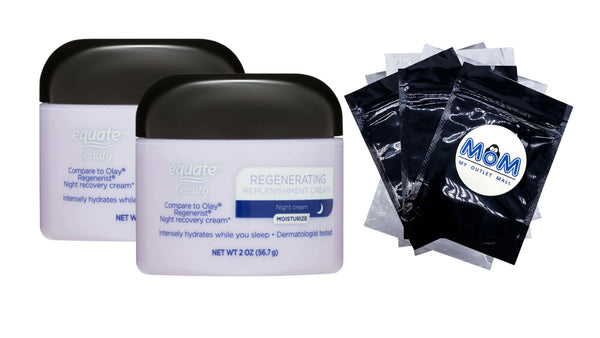 Regenerating Night Replenishment Cream, 2 pack, 2 oz per pack , plus 3 My Outlet Mall Resealable Storage Pouches