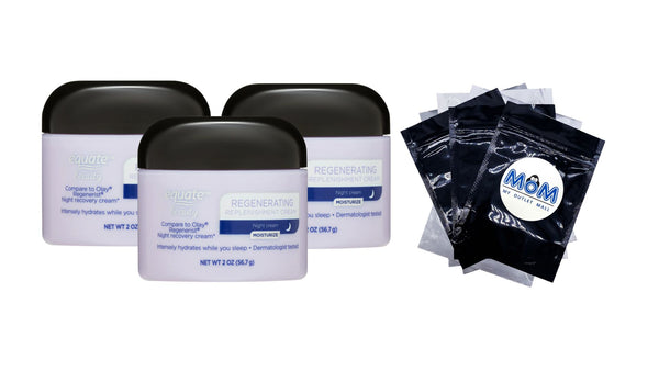 Regenerating Night Replenishment Cream, 3 pack, 2 oz per pack, plus 3 My Outlet Mall Resealable Storage Pouches