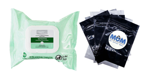 Sensitive Cleansing Facial Wipes, 1 pack, 40 wipes, plus 3 My Outlet Mall Resealable Storage Pouches