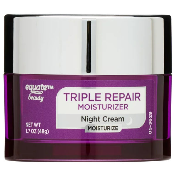 Triple Repair Moisturizer Night Cream, All Skin Types, 2 pack, 1.7 oz per pack, plus 3 My Outlet Mall Resealable Storage Pouches