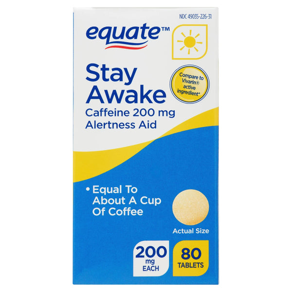 Caffeine Stay Awake Tablets 200 mg - 2 packs - 80 count - plus 3 My Outlet Mall Resealable Storage Pouches