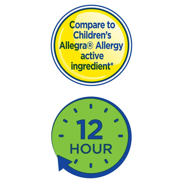 Children’s 12-Hour Allergy Relief Fexofenadine Liquid Berry Flavor, 1 pack, 4fl oz, plus 3 My Outlet Mall Resealable Storage Pouches