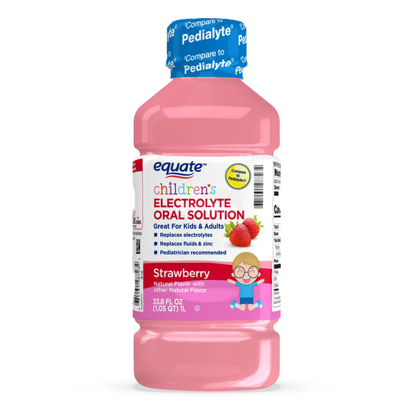 Children's Electrolyte Oral Solution, Strawberry Flavor - 1 pack - 33.8fl oz - plus 3 My Outlet Mall Resealable Storage Pouches