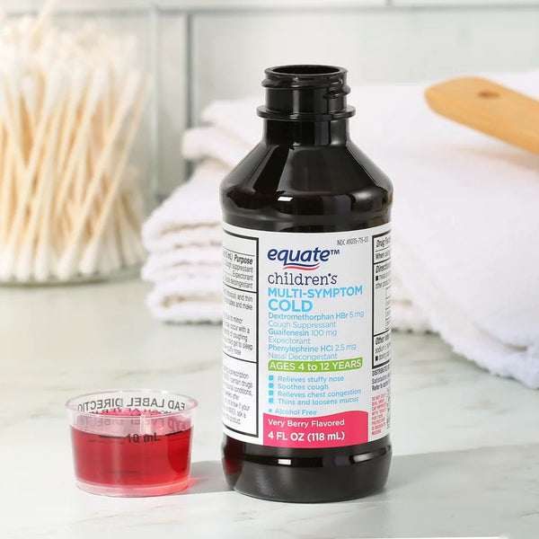 Children's Multi-Symptom Cold Liquid, Very Berry - 1 pack - 4fl oz - plus 3 My Outlet Mall Resealable Storage Pouches
