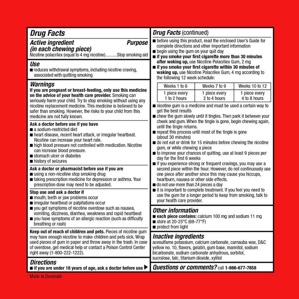 Coated Nicotine Polacrilex Gum, 4 mg, Fruit Flavor, Stop Smoking Aid, 2 pack, 160 count per pack, plus 3 My Outlet Mall Resealable Storage Pouches