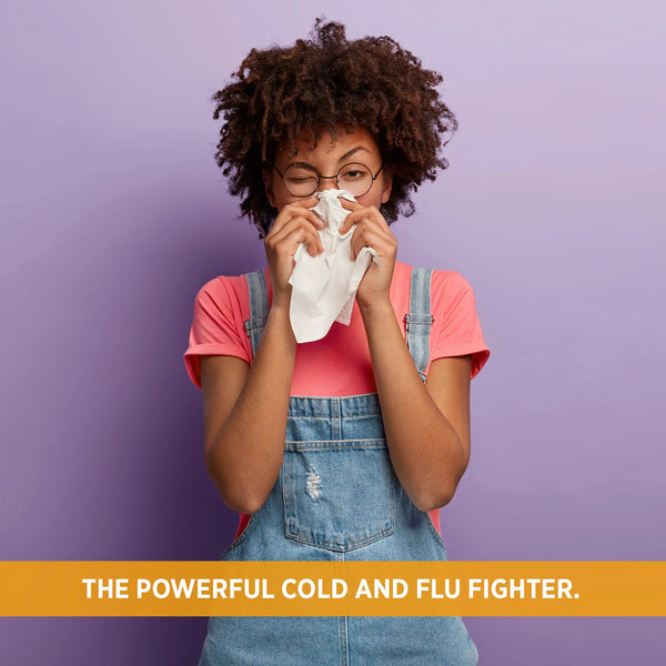 Daytime Cold and Flu Multi-Symptom Relief Fever Reducer Throat Remedies Nasal Decongestant Gels, 1 pack, 48 count, plus 3 My Outlet Mall Resealable Storage Pouches