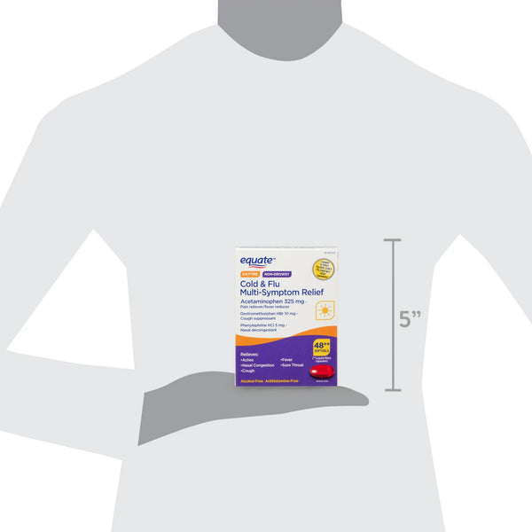 Daytime Cold and Flu Multi-Symptom Relief Fever Reducer Throat Remedies Nasal Decongestant Gels, 1 pack, 48 count, plus 3 My Outlet Mall Resealable Storage Pouches