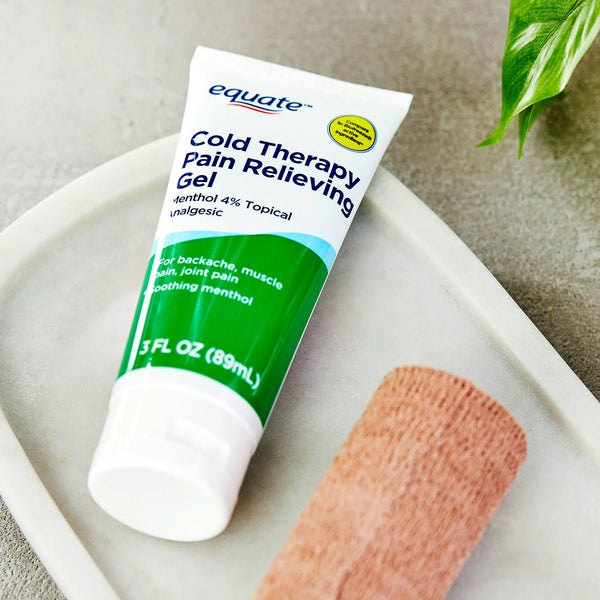 Cold Therapy Pain Relieving Gel Tube, 4% Menthol Analgesic, 2 pack, 3fl oz per pack, plus 3 My Outlet Mall Resealable Storage Pouches