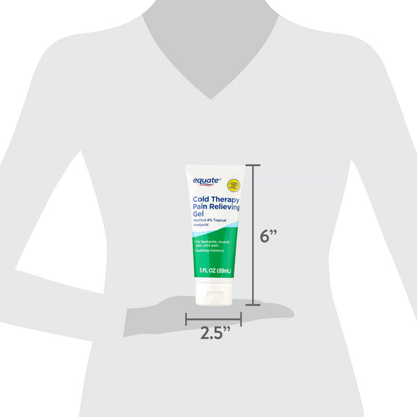 Cold Therapy Pain Relieving Gel Tube, 4% Menthol Analgesic, 2 pack, 3fl oz per pack, plus 3 My Outlet Mall Resealable Storage Pouches