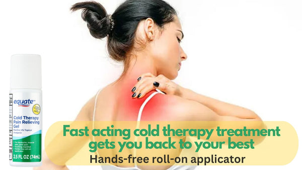 Cold Therapy Pain Relieving Roll On Gel, 4% Menthol Analgesic, 2 pack, 2.5fl oz per pack, plus 3 My Outlet Mall Resealable Storage Pouches