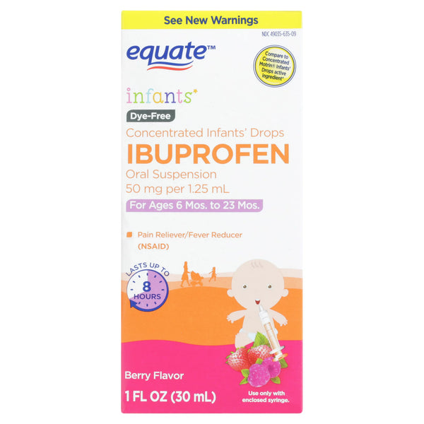 Concentrated Infants' Drops Ibuprofen Oral Suspension, Berry Flavor, 3 pack, 1fl oz per pack, plus 3 My Outlet Mall Resealable Storage Pouches
